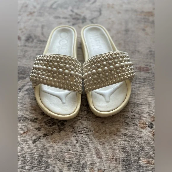 Jimmy Choo | Shoes | Jimmy Choo Fitz White Pearl Slides Size